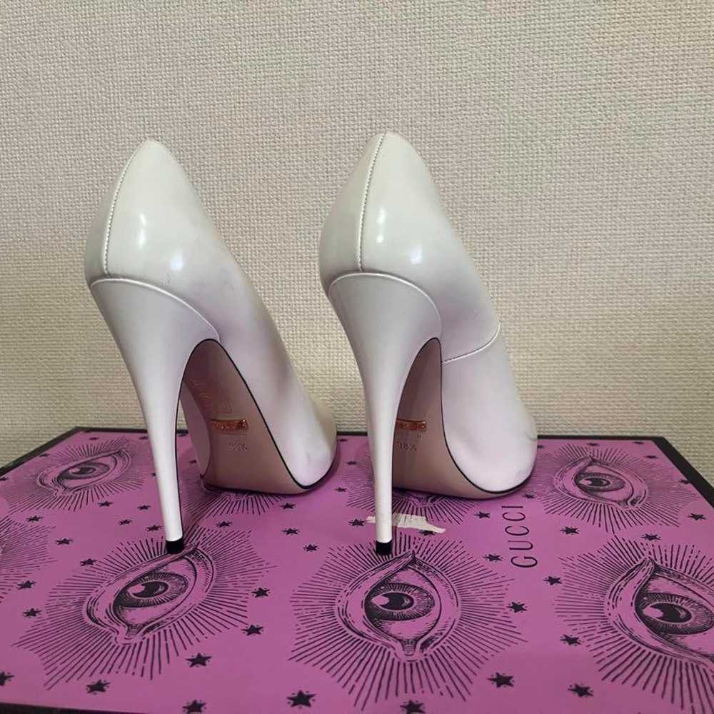 GUCCI White High Heel Shoes, Size 38.5, Unused - image 4