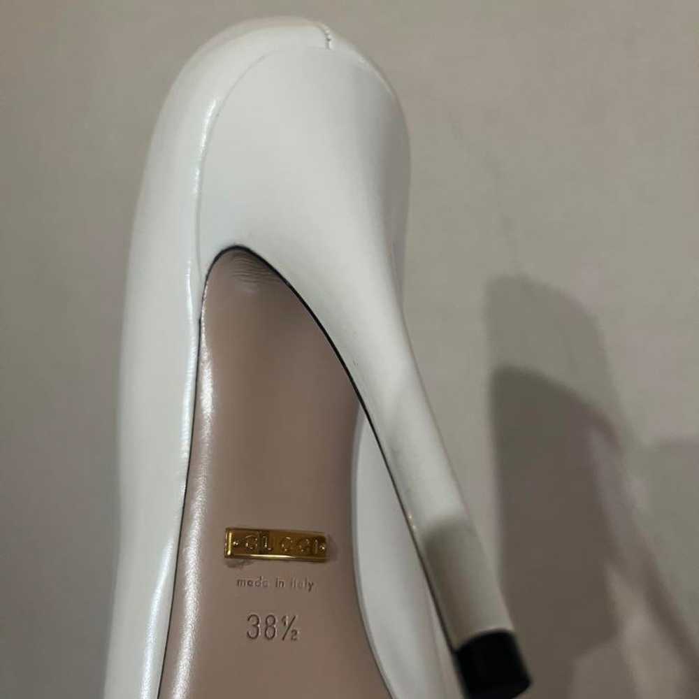 GUCCI White High Heel Shoes, Size 38.5, Unused - image 5