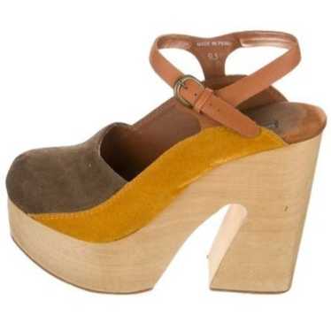 RACHEL COMEY Alton Wood Heel Platform Clogs 9.5 5… - image 1