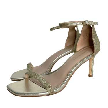 Outlets Stuart Weitzman Amelina Nude Suede Ankle Strap Block Heel Sandals Size 6.5