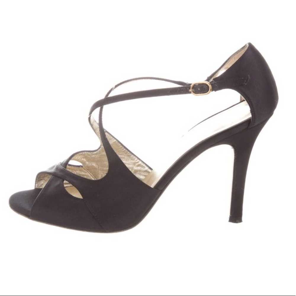 LK Bennett Black Satin Heel Sandal Shoe Evening F… - image 5