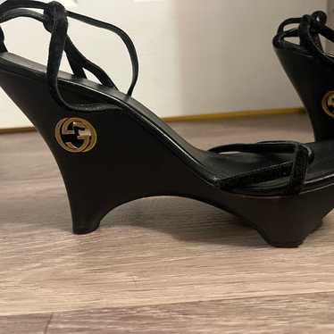 Gucci wedge wood Sandals