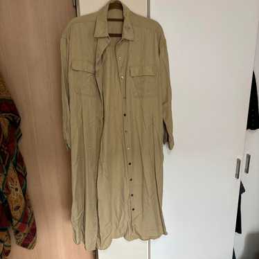 Beige shirt dress, long sleeves