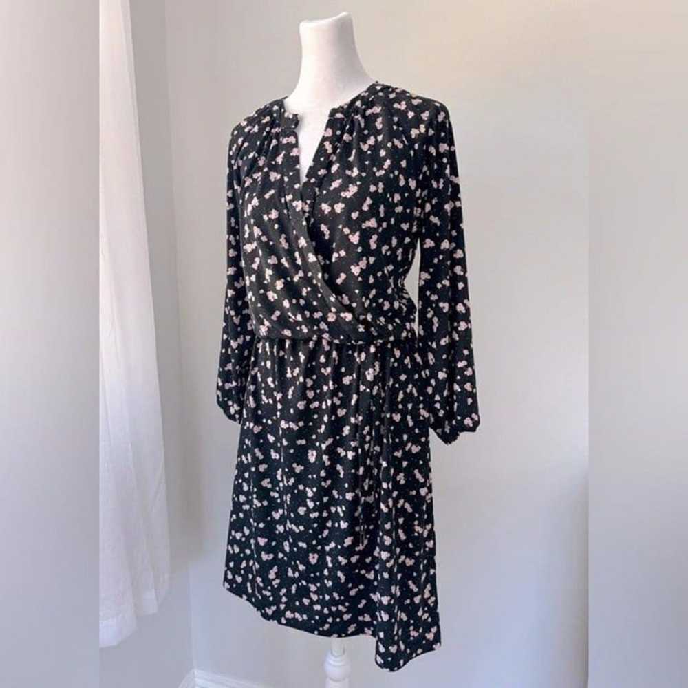 Maison Jules Black Floral Print Long Sleeve Dress - image 3