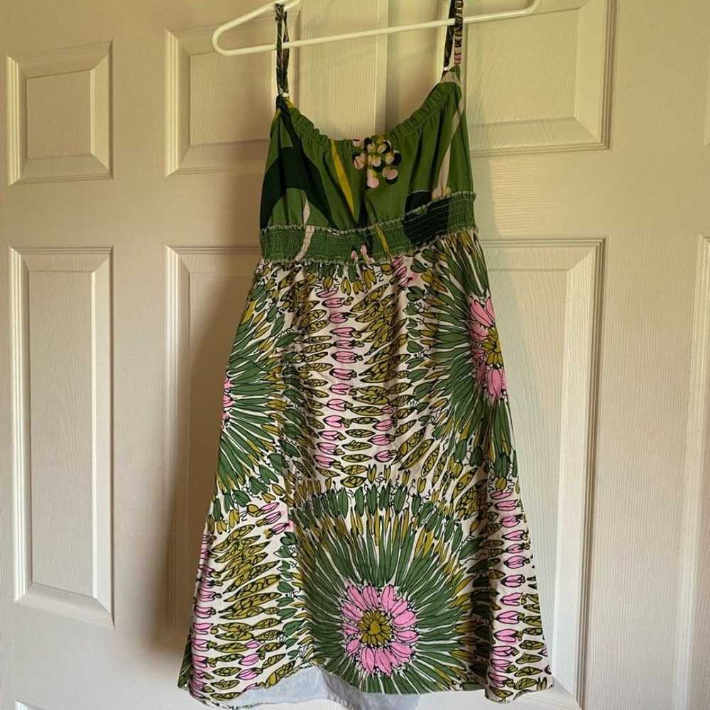 Vintage Charlotte Russe Green Tropical Mini Dress… - image 1