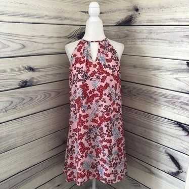 Candies Pink & Red Floral High Neck Keyhole Shift 