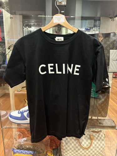 Celine Celine Logo T-Shirt Black