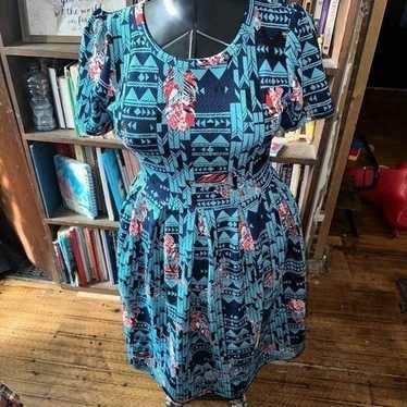 Amelia Lularoe southwest blue feathers fit and fla