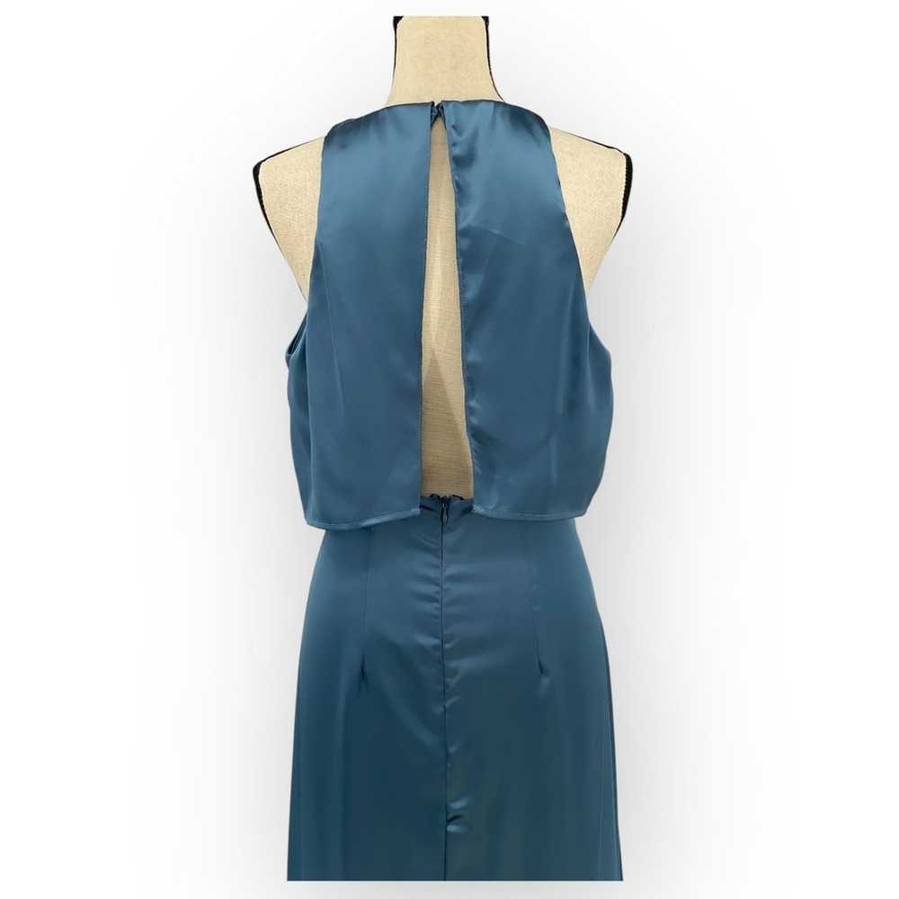 Lulus Lovely Wonder Slate Blue Satin Sleeveless M… - image 10