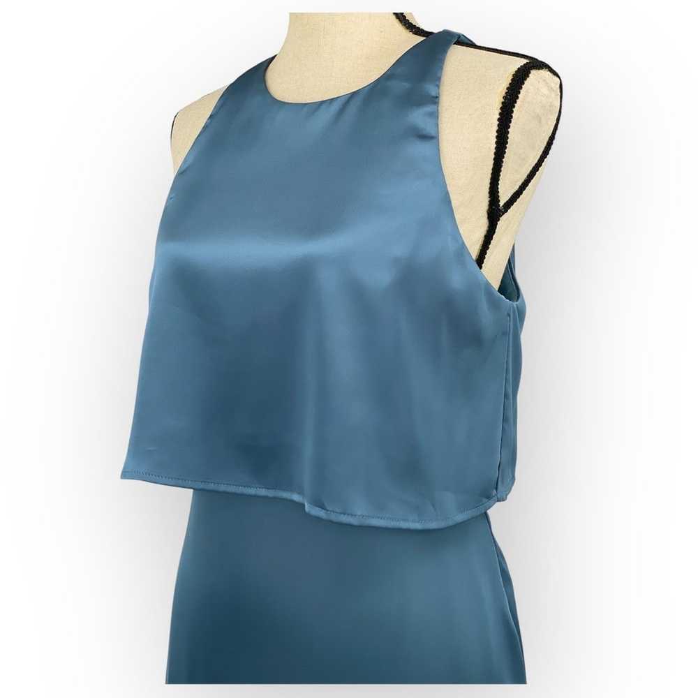 Lulus Lovely Wonder Slate Blue Satin Sleeveless M… - image 9