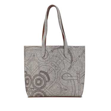 Gray Hermès Felt Eperon dOr Carrimi Tote MM