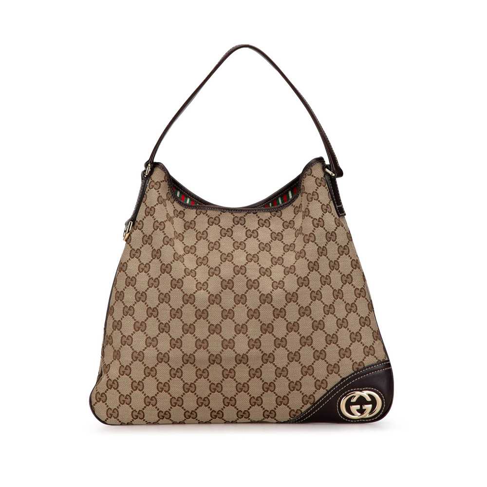 Brown Gucci GG Canvas New Britt Hobo - image 1