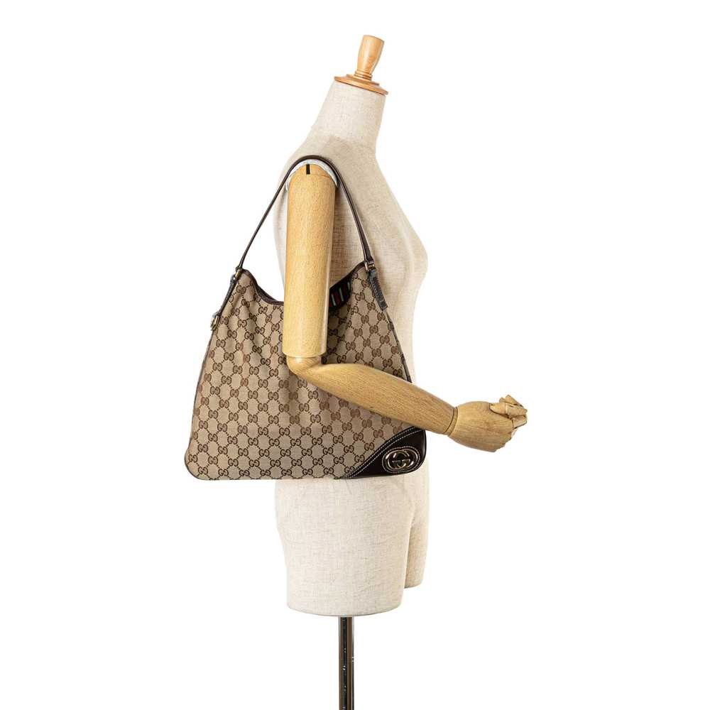 Brown Gucci GG Canvas New Britt Hobo - image 8