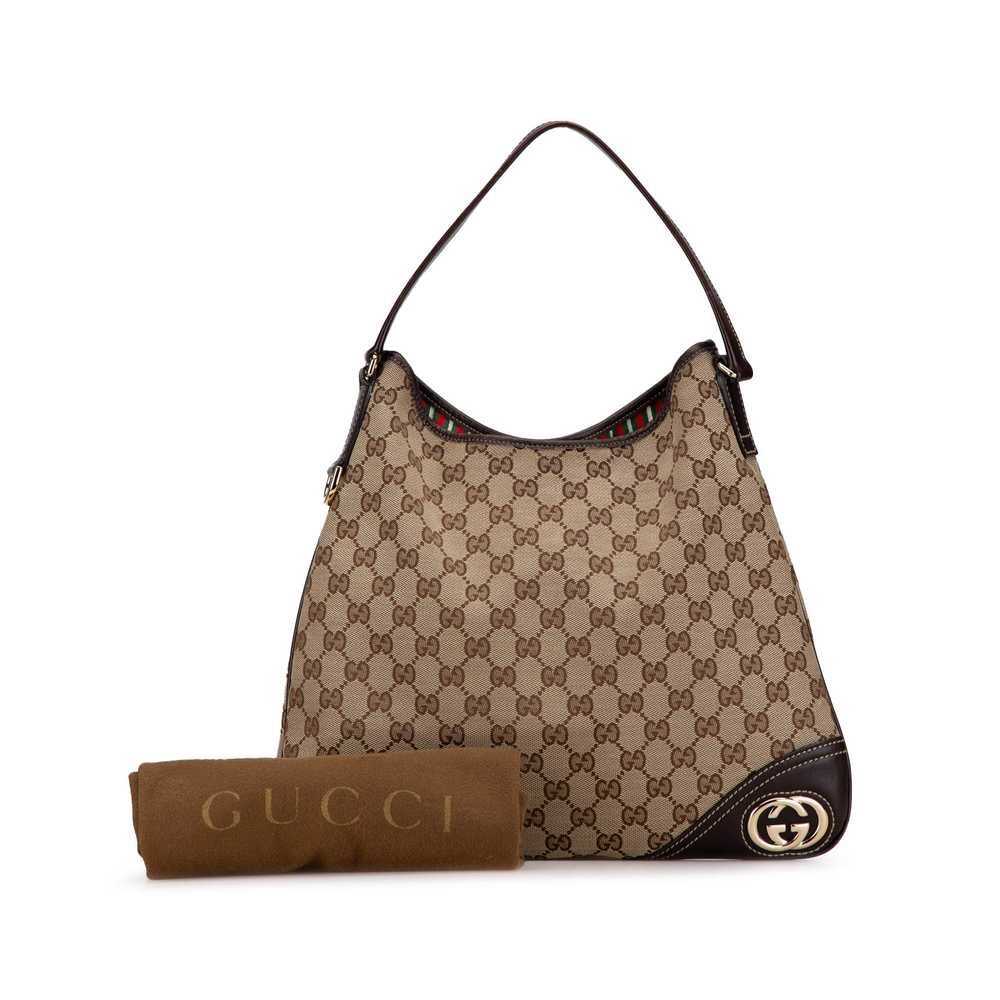 Brown Gucci GG Canvas New Britt Hobo - image 9