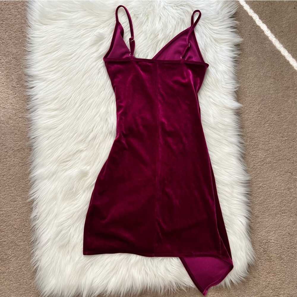 Forever 21 Asymmetrical Velvet Mini Dress Small - image 8