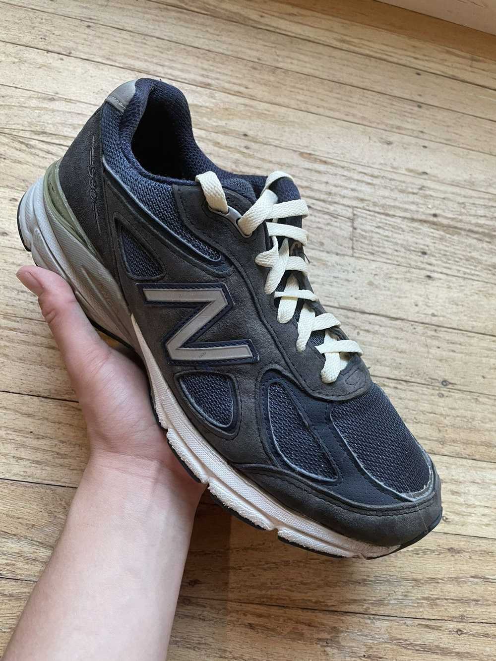 New Balance New balance 990v4 navy cream laces - image 1