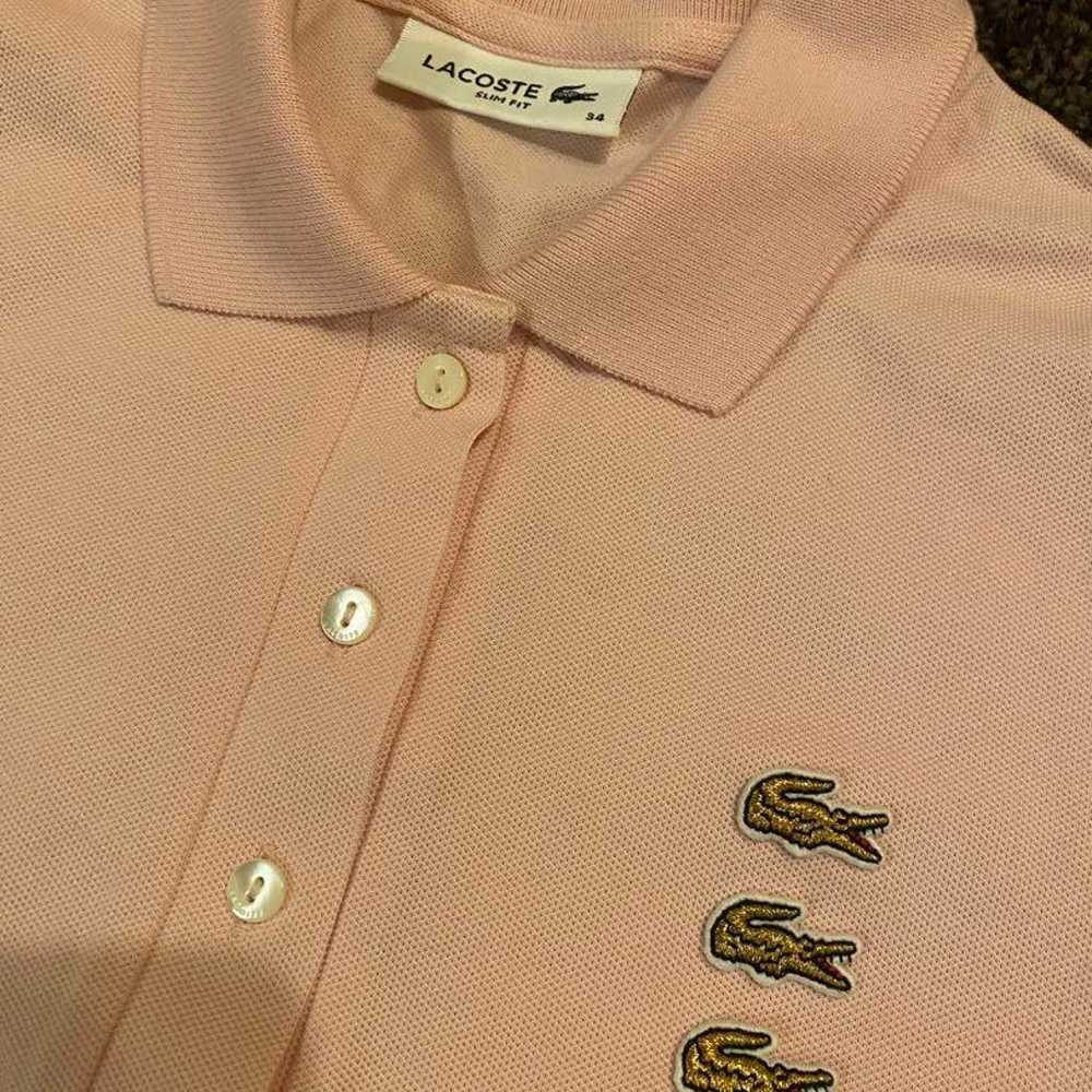 LACOSTE Pink Polo Shirt Dress Short Sleeve - image 3