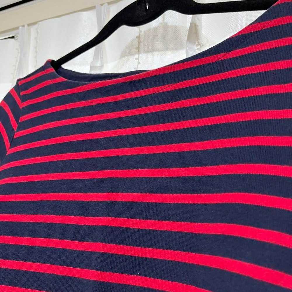 Petit Bateau Navy and Red Striped Long Sleeve Dre… - image 2