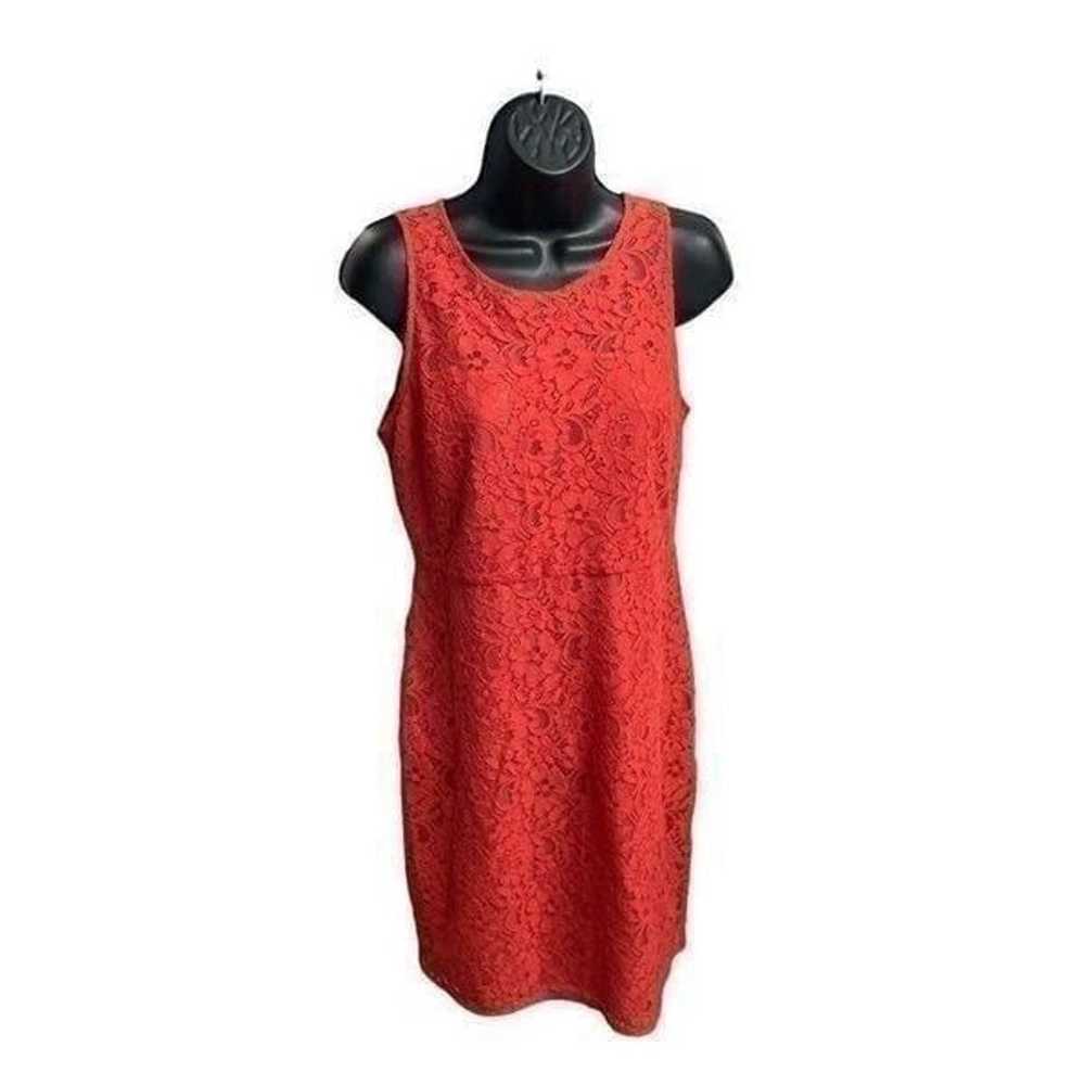 J.CREW Women’s Orange Lace Dress Size 6 Sleeveles… - image 1