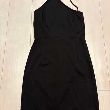 Black high-neck tight dress