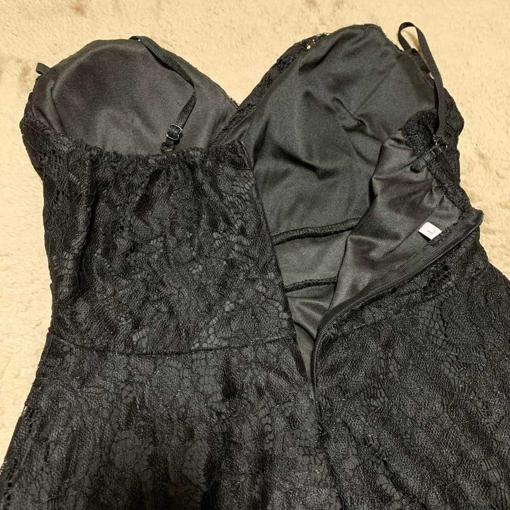 Black Lace Dress with Straps - image 3