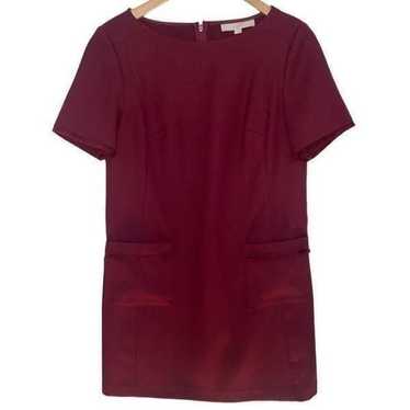 Ann Taylor LOFT - Burgundy Fringe Trim Shift Dress