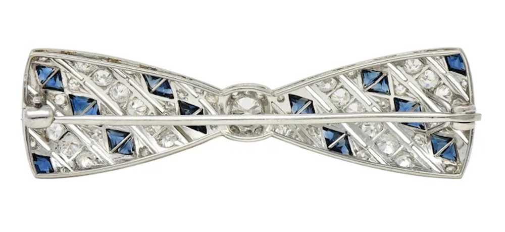 Art Deco 4.00 CTW Diamond Sapphire Platinum Vinta… - image 4