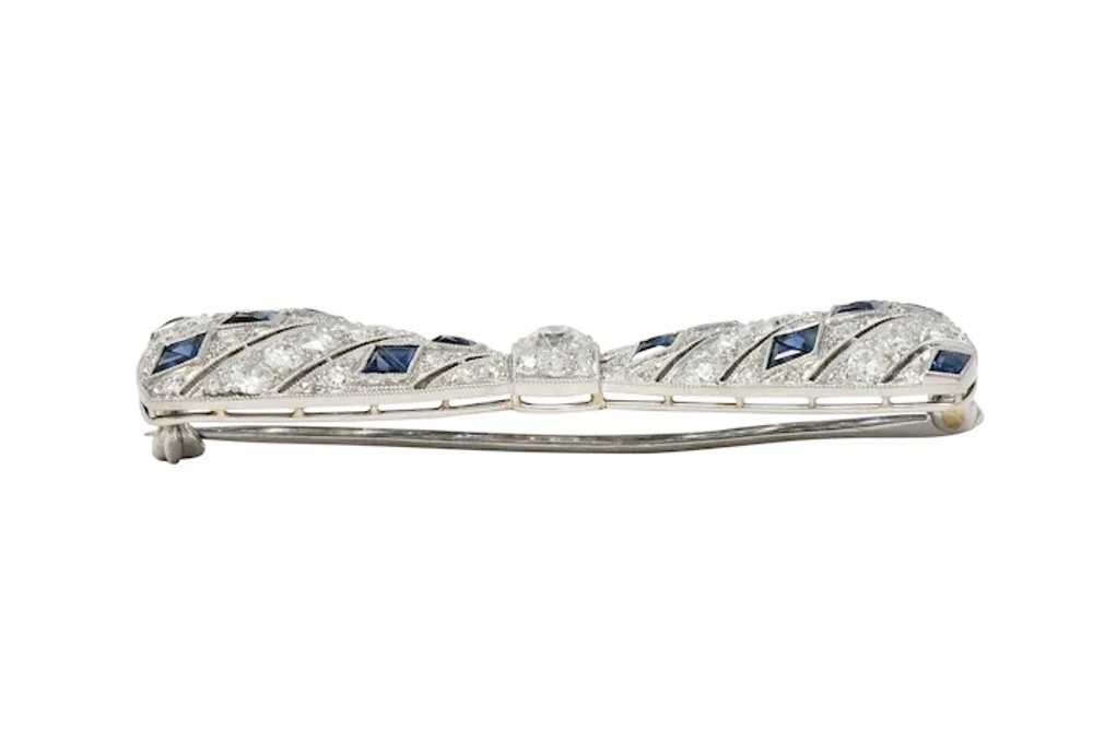 Art Deco 4.00 CTW Diamond Sapphire Platinum Vinta… - image 5