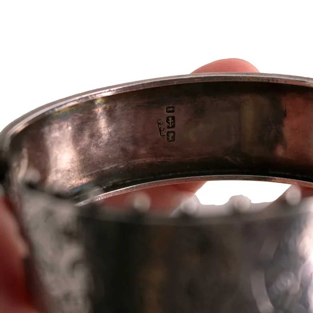 Antique Sterling Engraved Bangle Bracelet - image 5