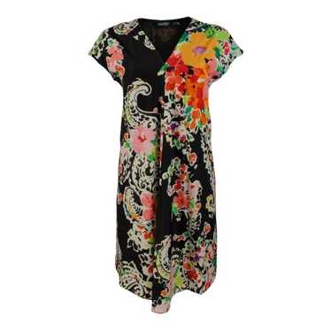 Ralph Lauren LRL Black Floral Inverted Pleat VNeck