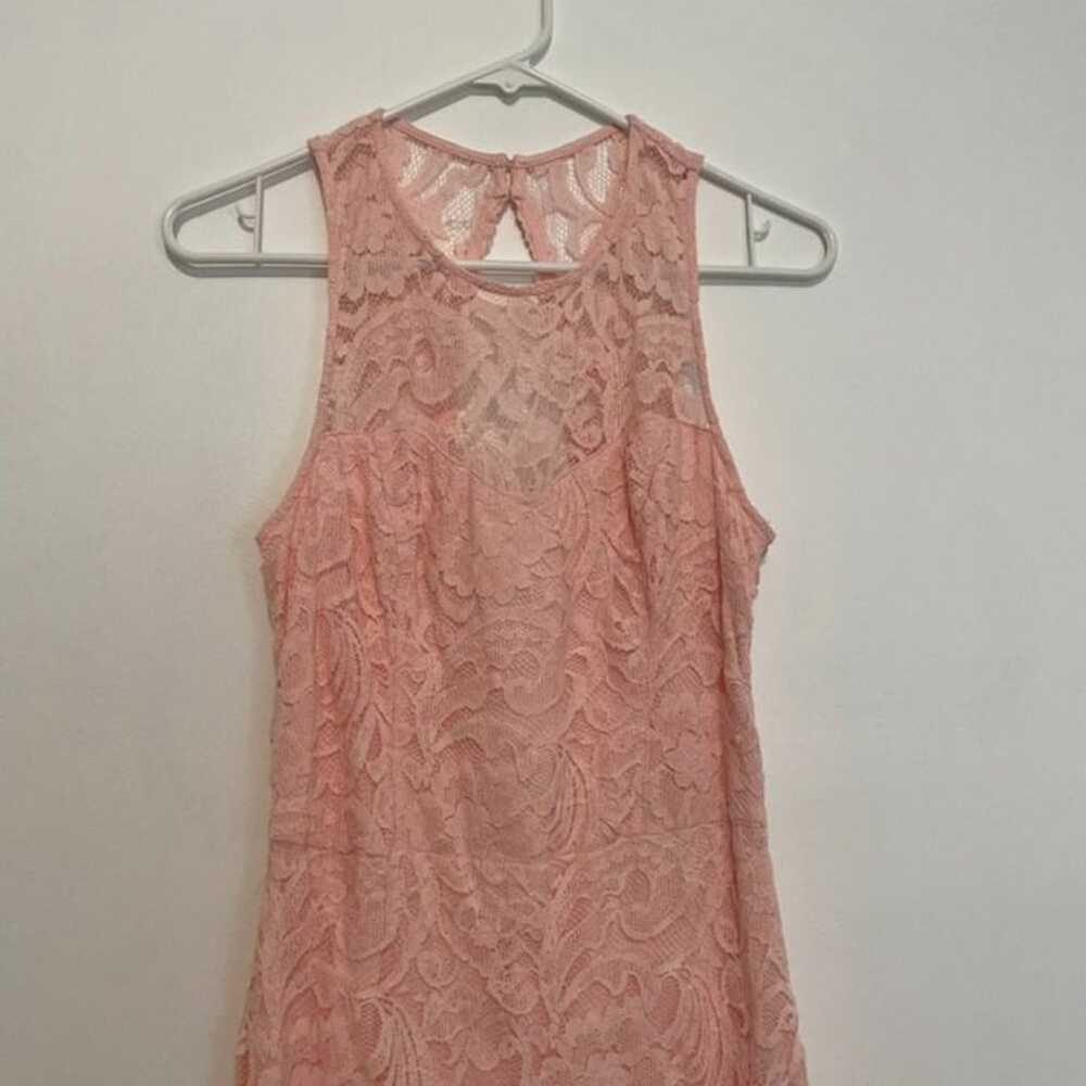 HOLLISTER Light Pink Crochet Lace Illusion Neckli… - image 2