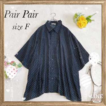 "Pair Pair" (F) Shirt Blouse Navy Loose Fit All-O… - image 1