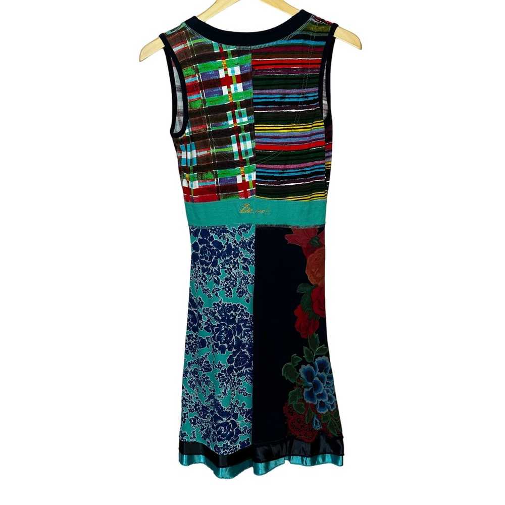 Desigual Gingy Boho Dress Multicolor Mixed Media … - image 3