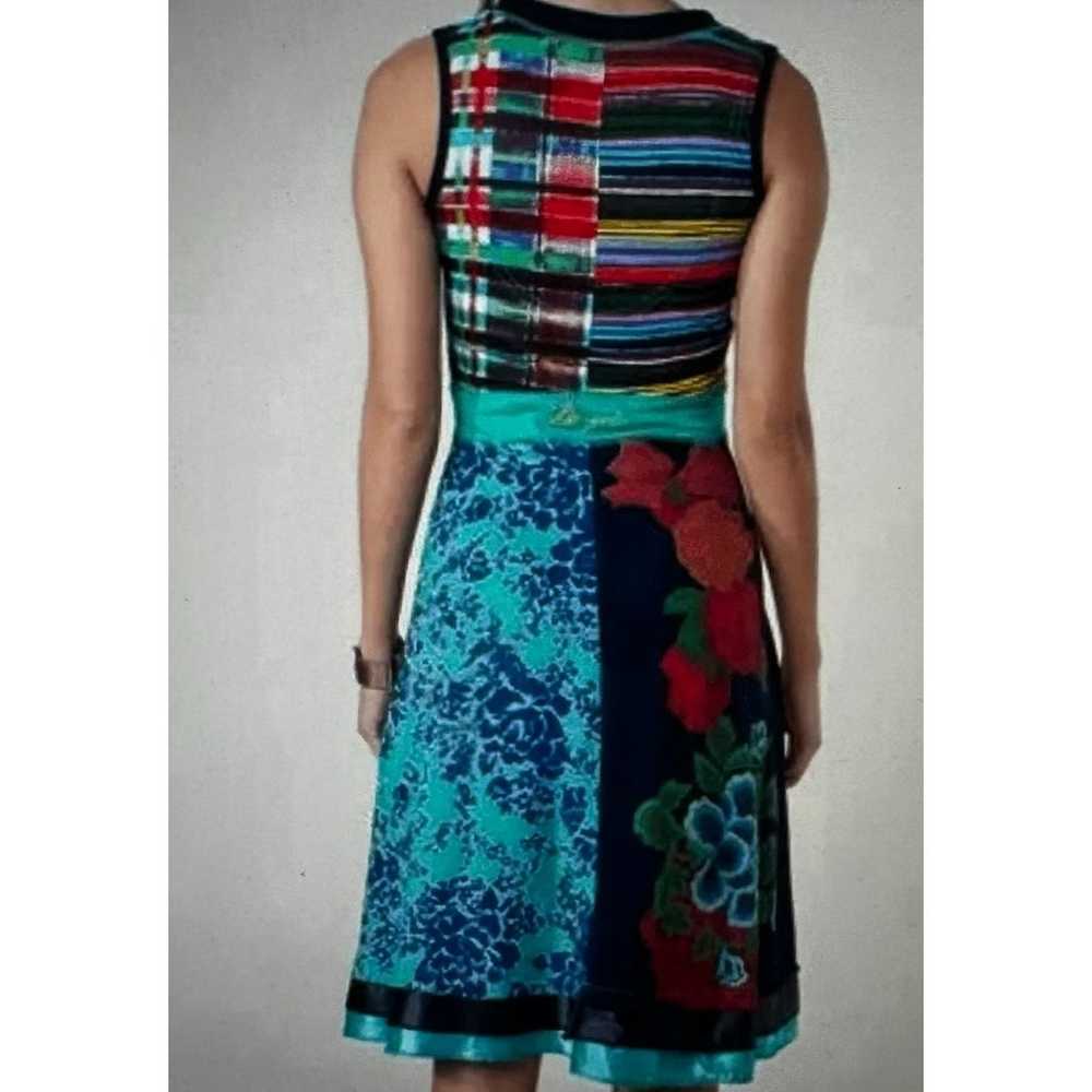 Desigual Gingy Boho Dress Multicolor Mixed Media … - image 5