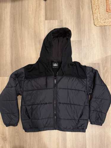 Alo Alo Black Puffer Jacket Hoodie Mens Size L