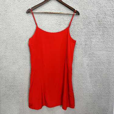 Vintage DKNY Slip Dress Womens Medium Red Silk Sle