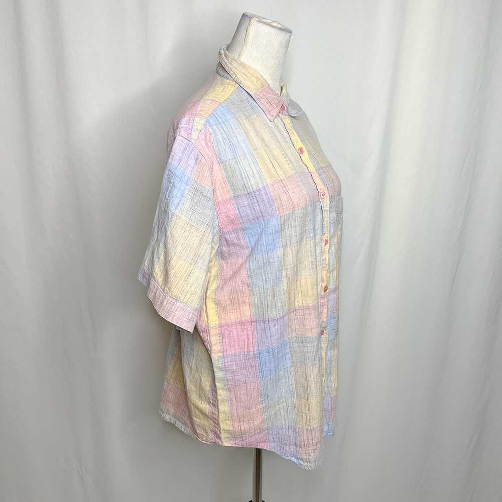 Citicraze Vintage Pastel Plaid Button Up Shirt Mu… - image 10