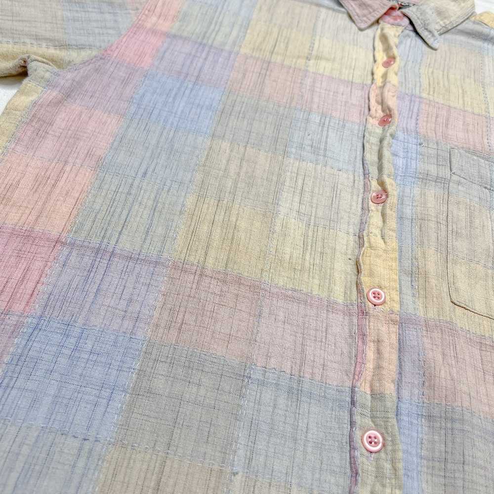 Citicraze Vintage Pastel Plaid Button Up Shirt Mu… - image 4