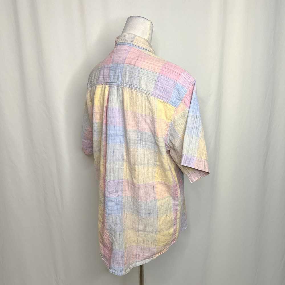 Citicraze Vintage Pastel Plaid Button Up Shirt Mu… - image 7