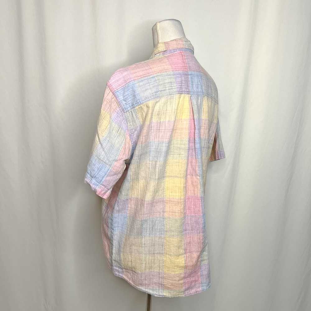 Citicraze Vintage Pastel Plaid Button Up Shirt Mu… - image 8