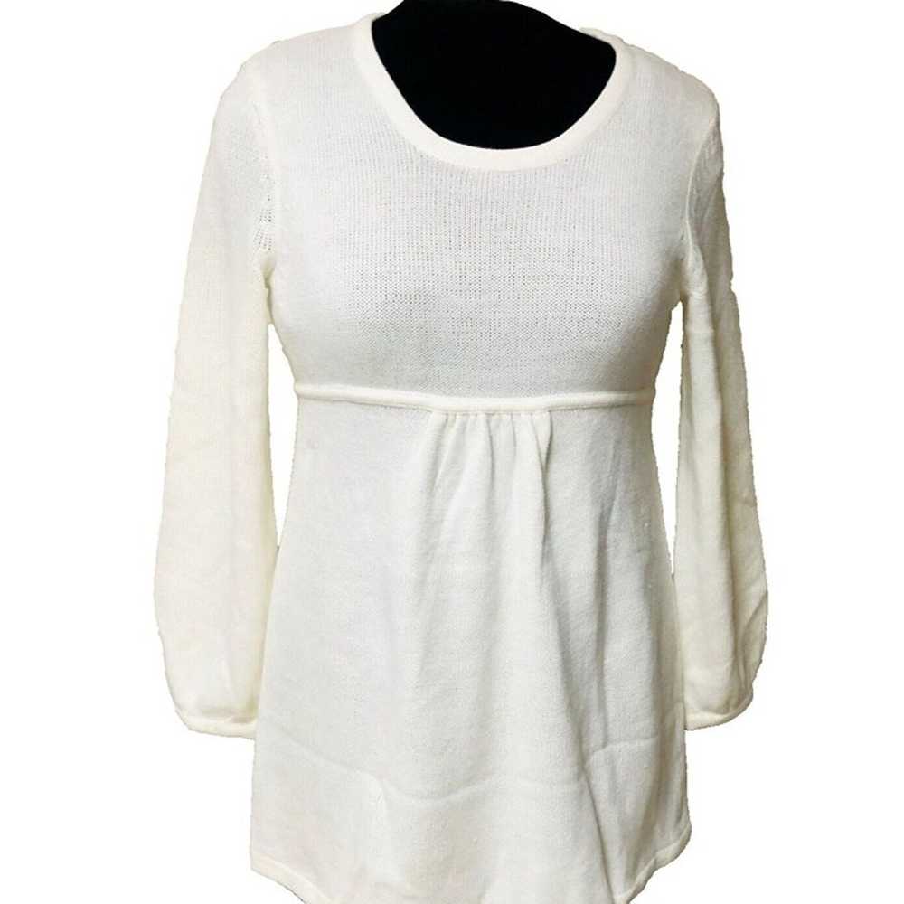 Baby Doll Tunic Sweater Dress Women's L Winter Wh… - image 1