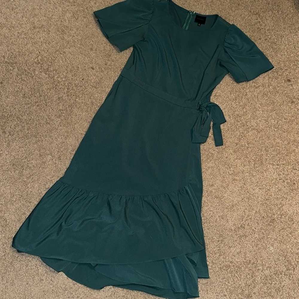 Alex Marie Ruffle Bow Tied Short Sleeve Green Mid… - image 3