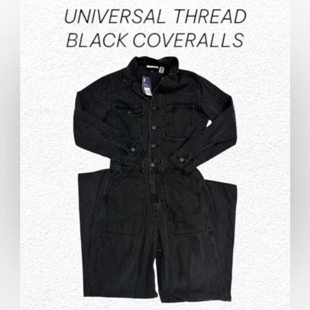 Universal Thread Women's BLACK Denim Button Front… - image 1