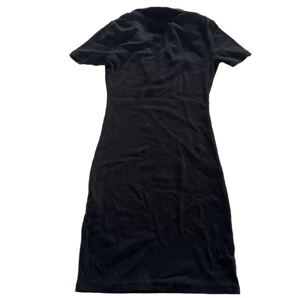 Zara Dress Womens Small Black Collared V Neck Str… - image 3