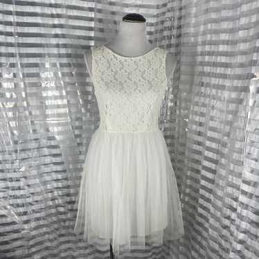 Wet Seal White Tulle Lace Dress