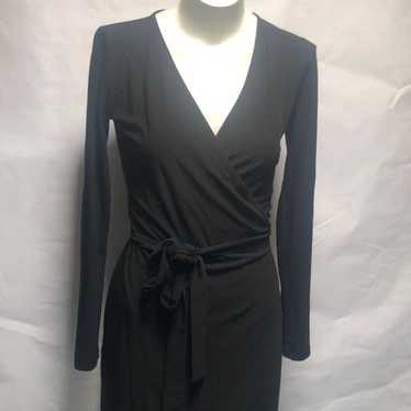 Leith black Long sleeve wrap around dress - image 1