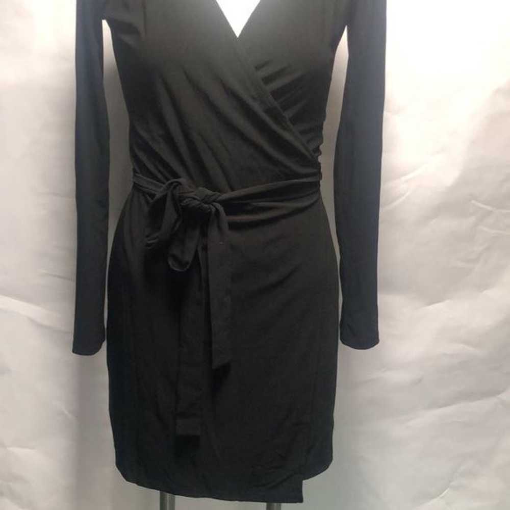 Leith black Long sleeve wrap around dress - image 2