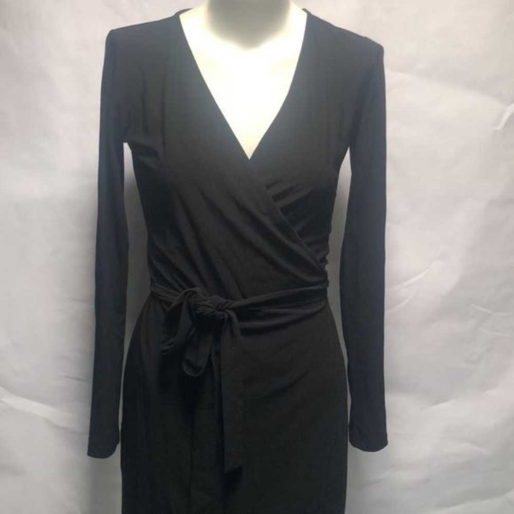 Leith black Long sleeve wrap around dress - image 3