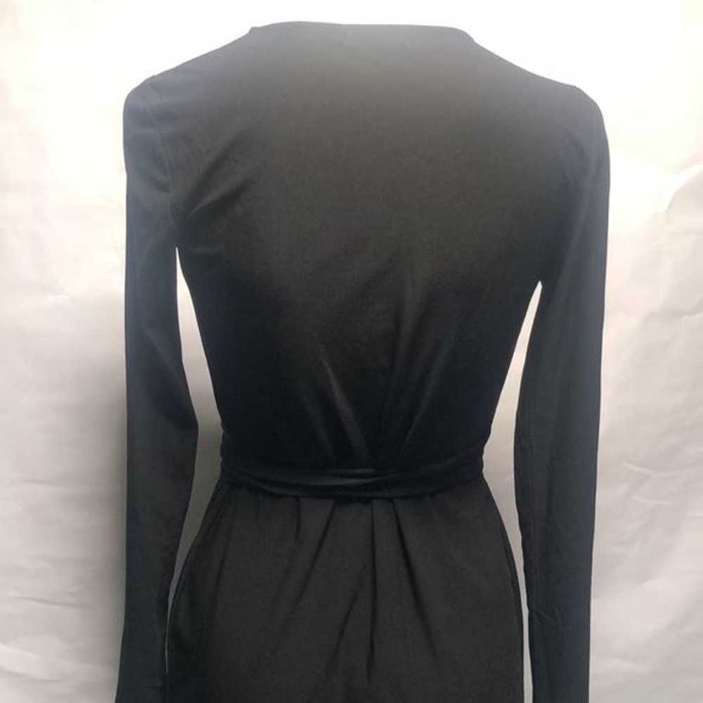 Leith black Long sleeve wrap around dress - image 7