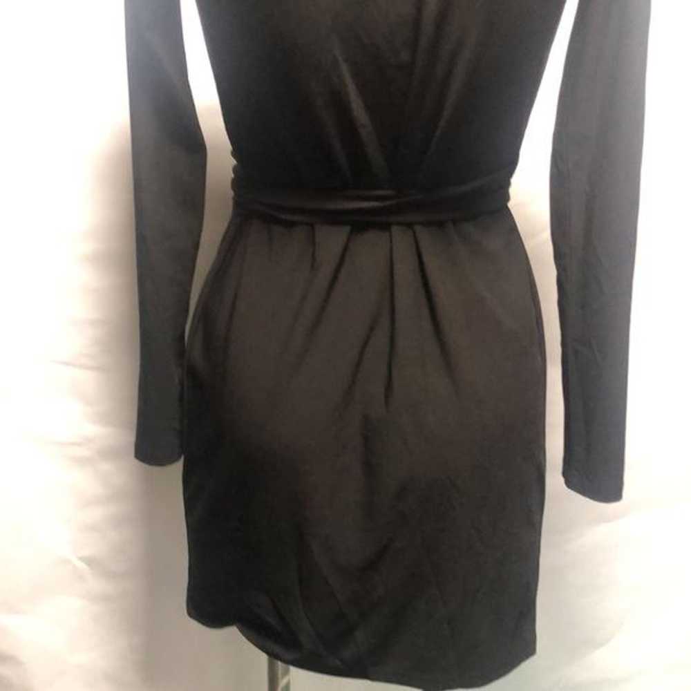 Leith black Long sleeve wrap around dress - image 8